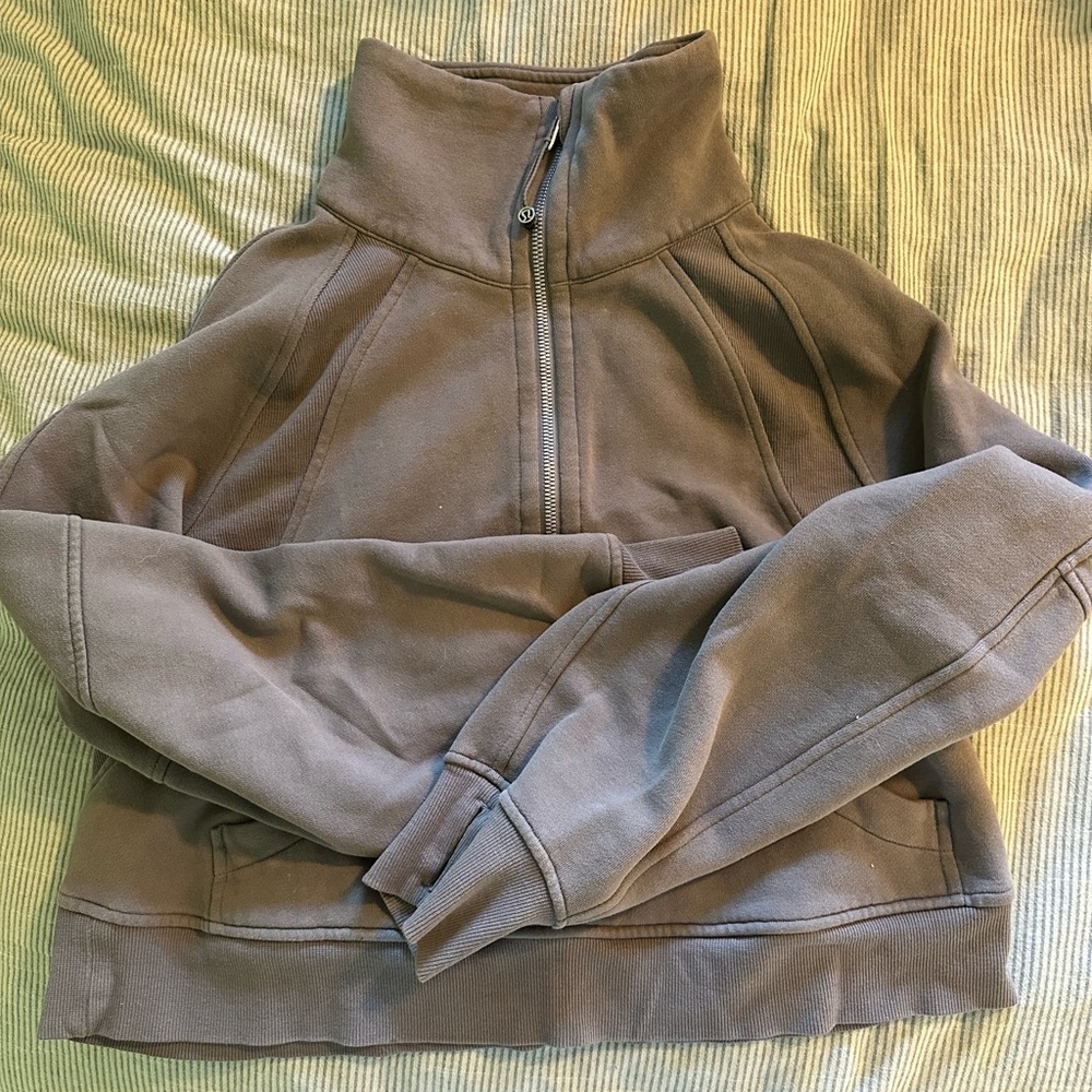 Lululemon scuba hoodie cropped 1/4 zip funnel neck